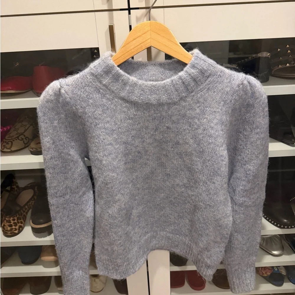 J. Crew Soft Blue Crew Neck Fuzzy Sweater